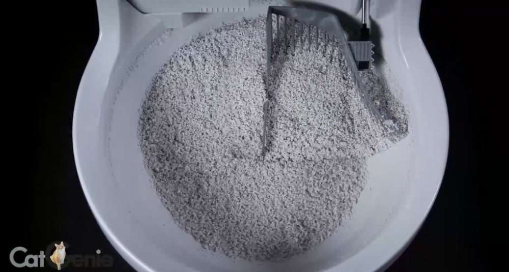 Granule CatGenie po umytí a během sušení